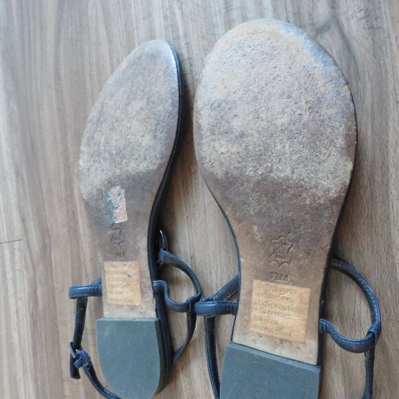 TORY BURCH Liana Flat Jewel Embellished Leather Thong Sandals in Blue Sz US 7.5 - Picture 14 of 15